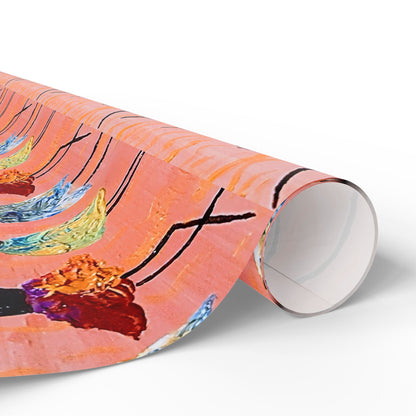 Ballerina Pattern Wrapping Paper — Pink Dance Gift Wrap (Reusable Gift Wrap)
