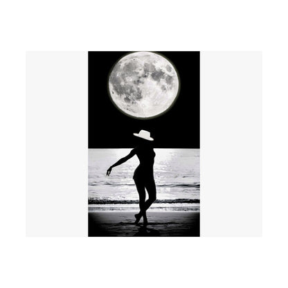 Moonlit Beach Silhouette Matte Poster