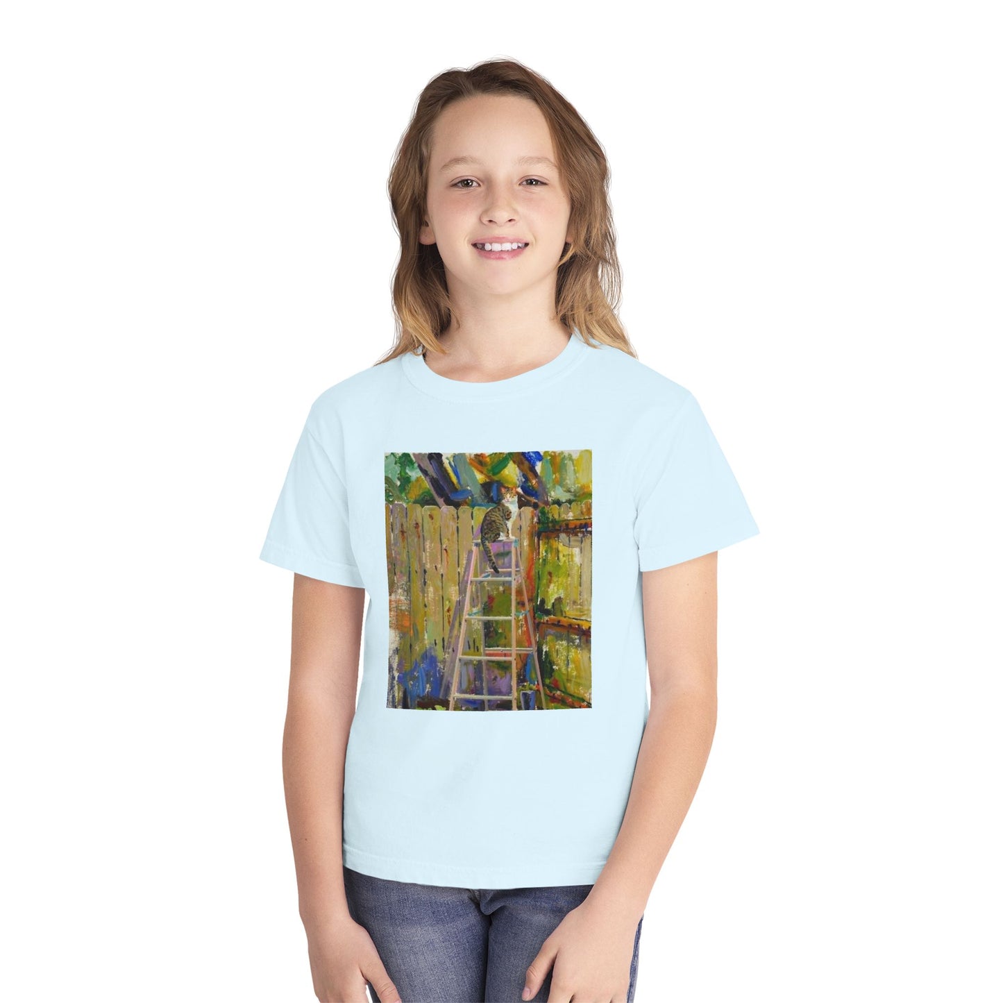 Youth Tee - Colorful Garden Ladder Art Print