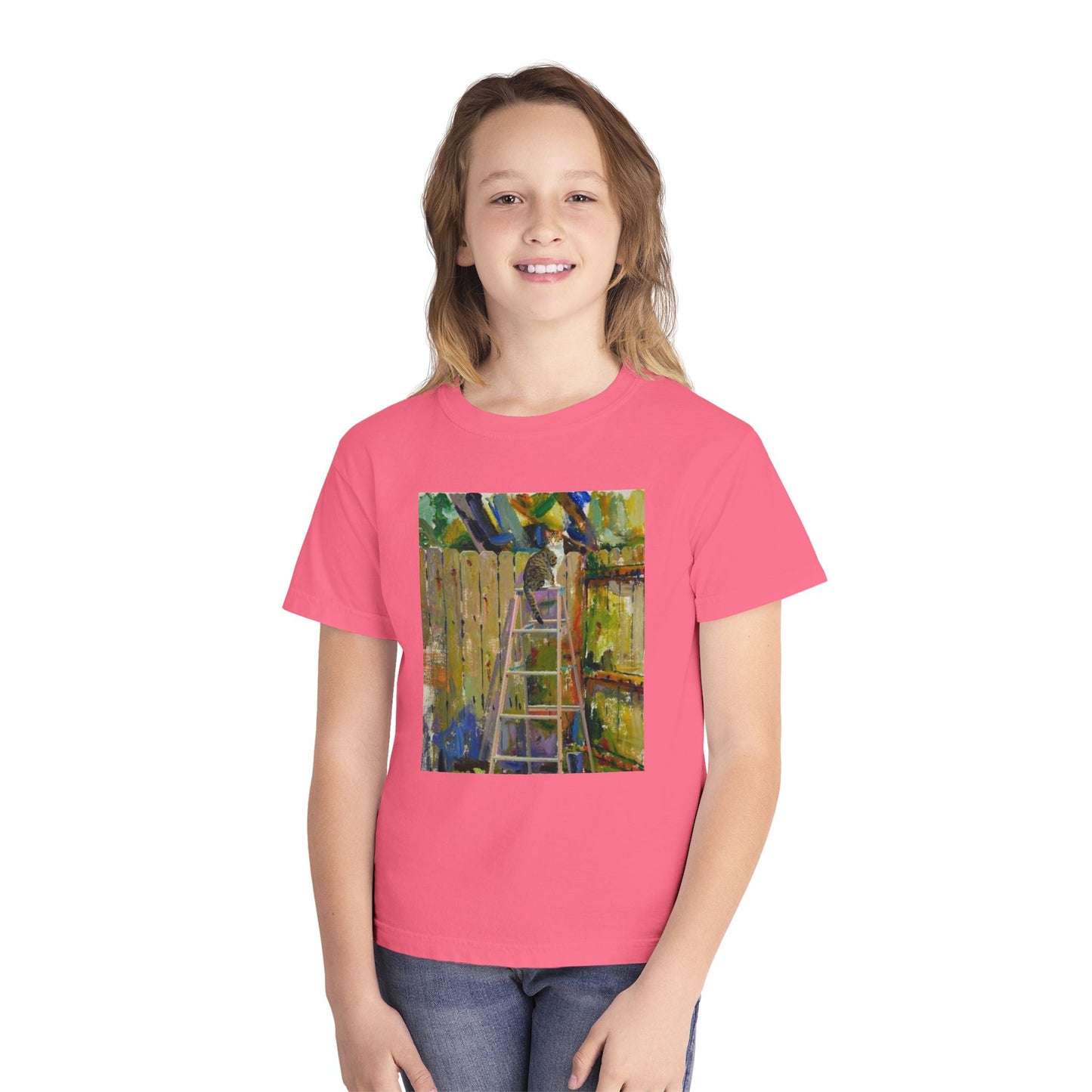 Youth Tee - Colorful Garden Ladder Art Print