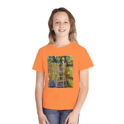 Youth Tee - Colorful Garden Ladder Art Print