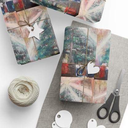 Festive Christmas Tree & Presents Wrapping Paper