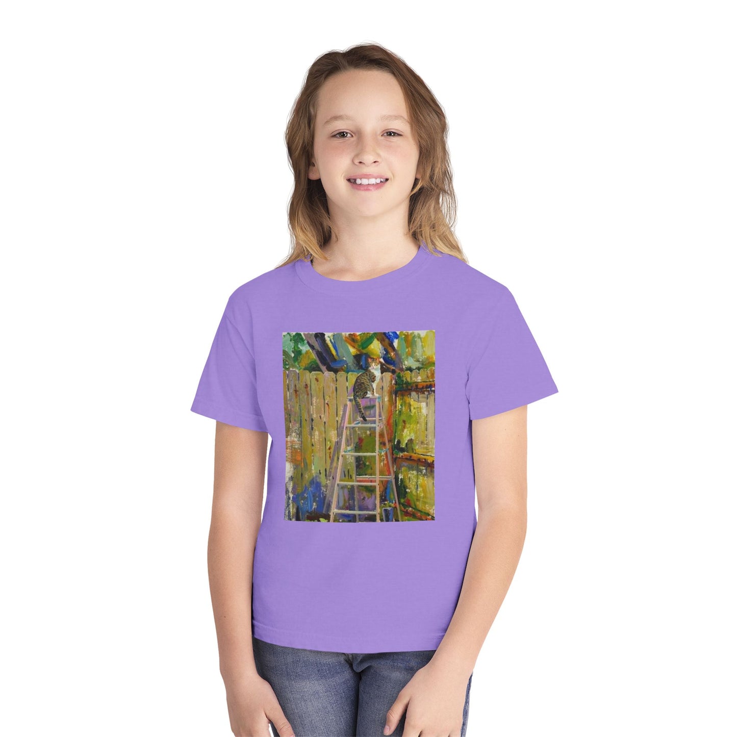 Youth Tee - Colorful Garden Ladder Art Print
