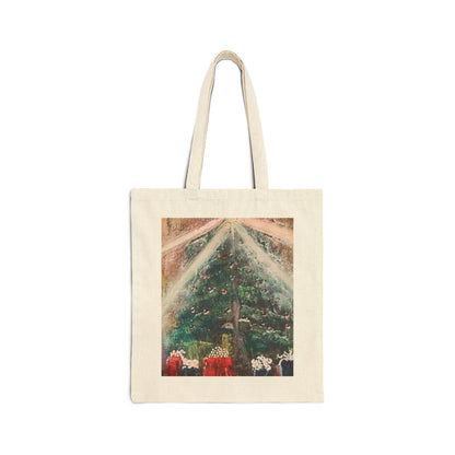 Merry Christmas Cotton Canvas Tote Bag