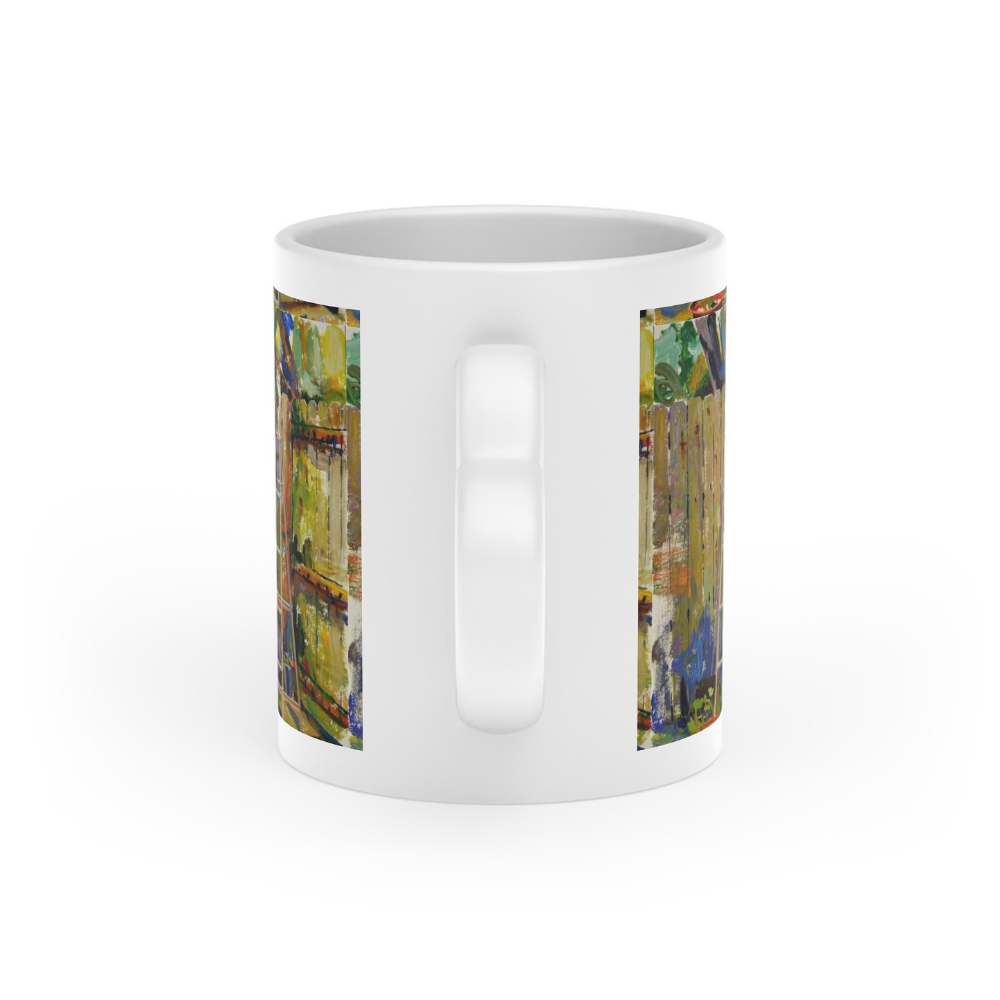 Painter's Garden Mug - Colorful Impressionist Outdoor Fence Art Coffee Cup