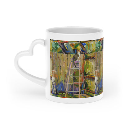 Painter's Garden Mug - Colorful Impressionist Outdoor Fence Art Coffee Cup