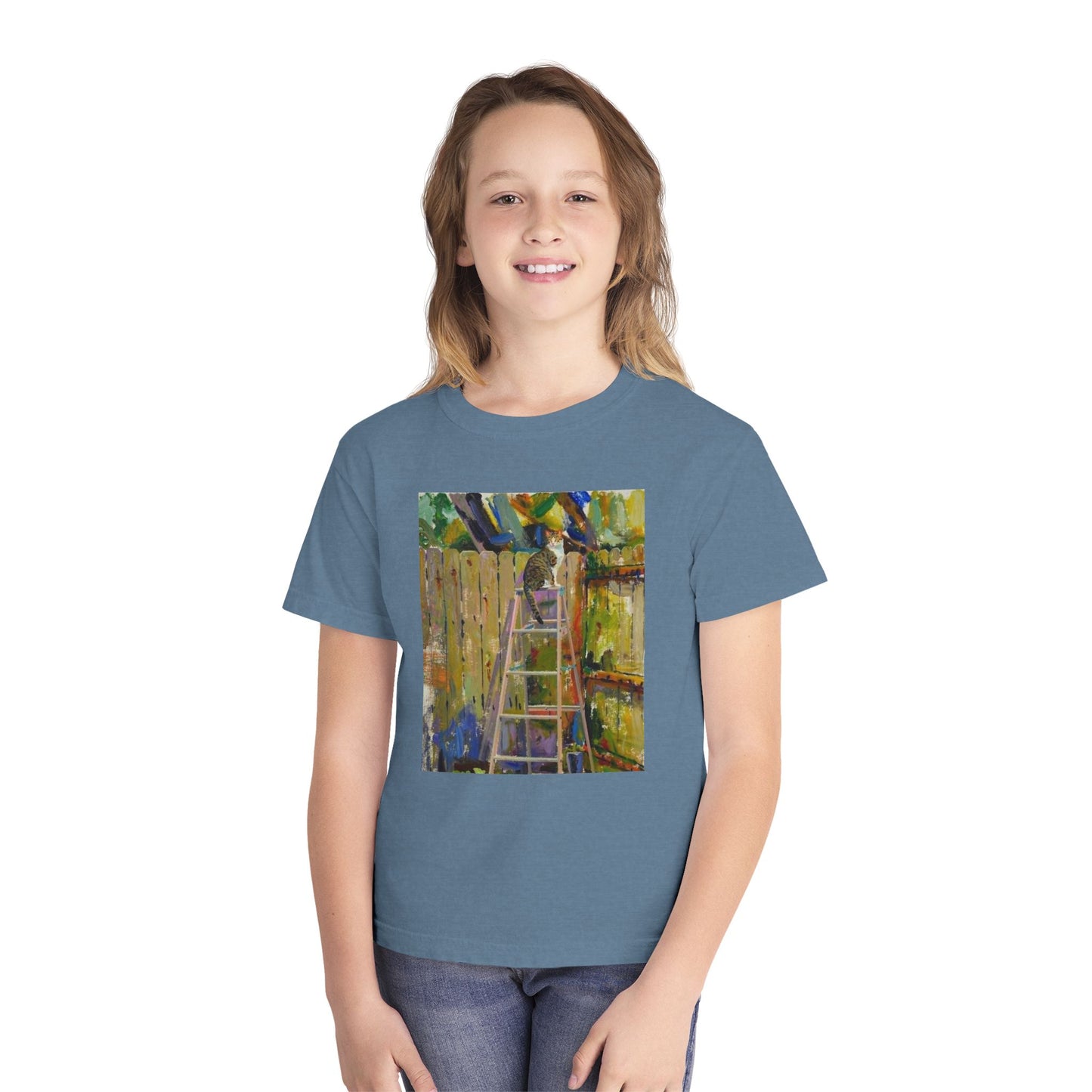 Youth Tee - Colorful Garden Ladder Art Print