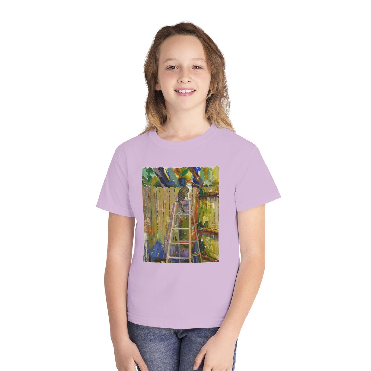 Youth Tee - Colorful Garden Ladder Art Print