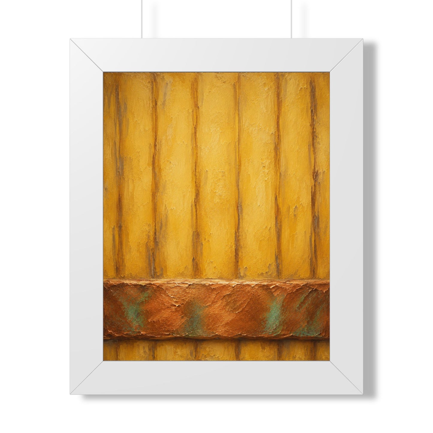 Framed Poster — Rustic Yellow Wood Texture Wall Art