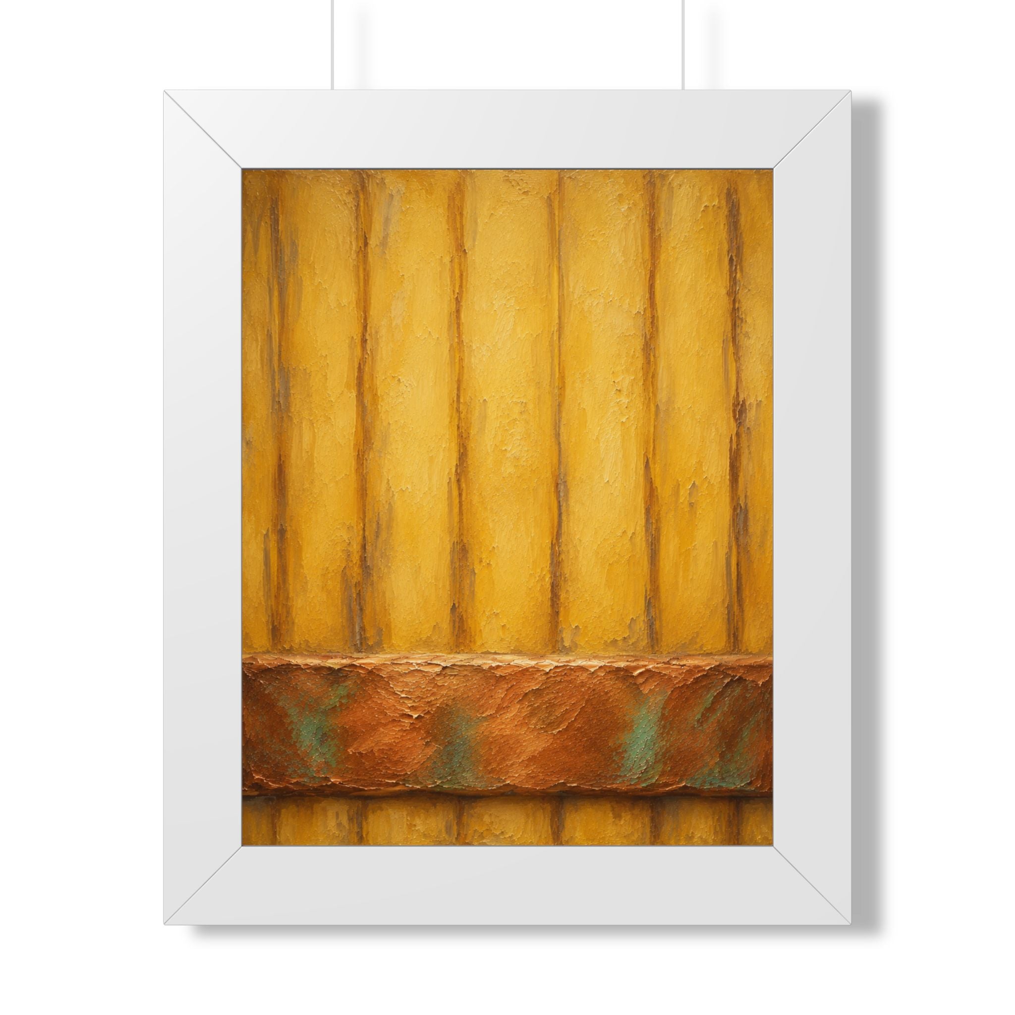 Framed Poster — Rustic Yellow Wood Texture Wall Art