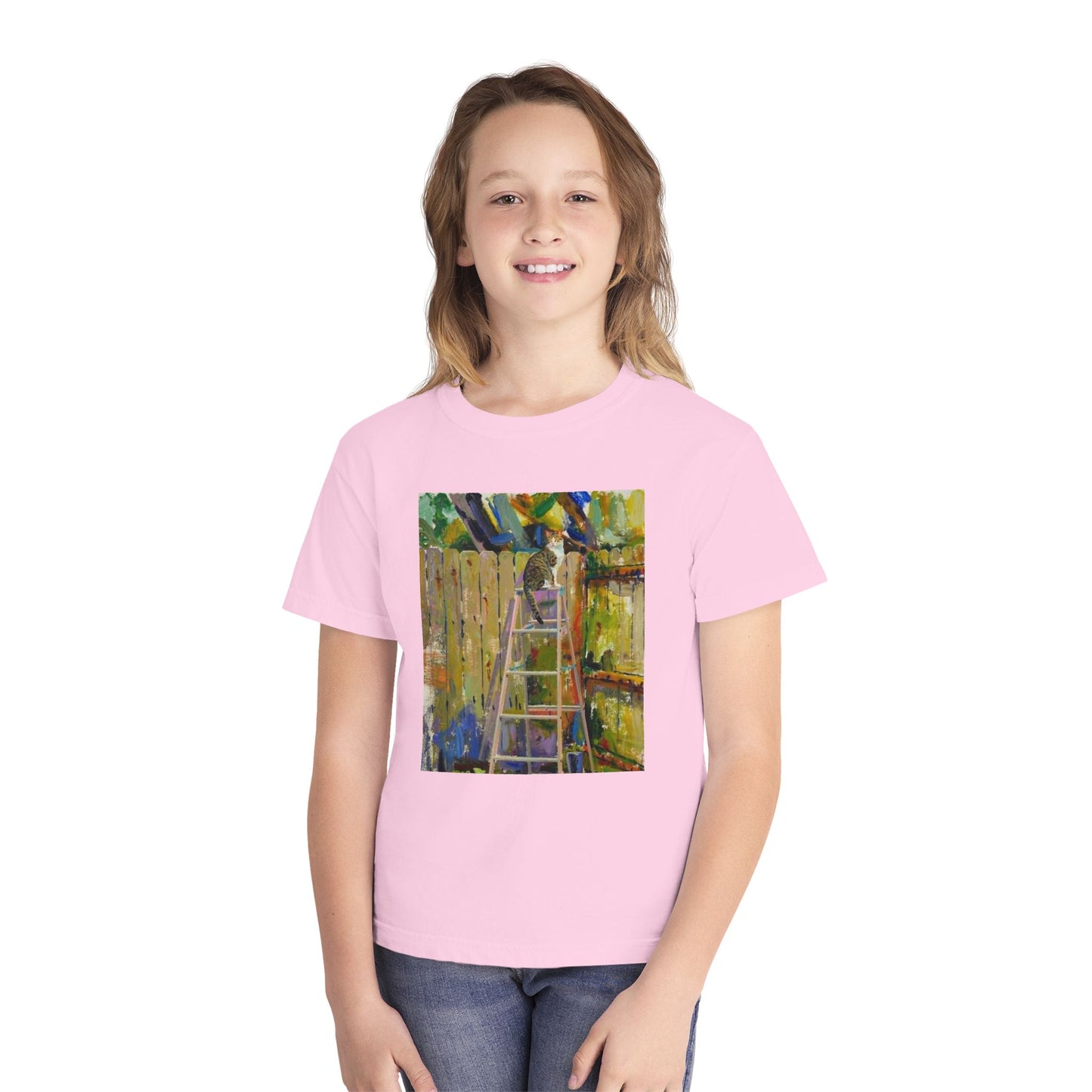 Youth Tee - Colorful Garden Ladder Art Print