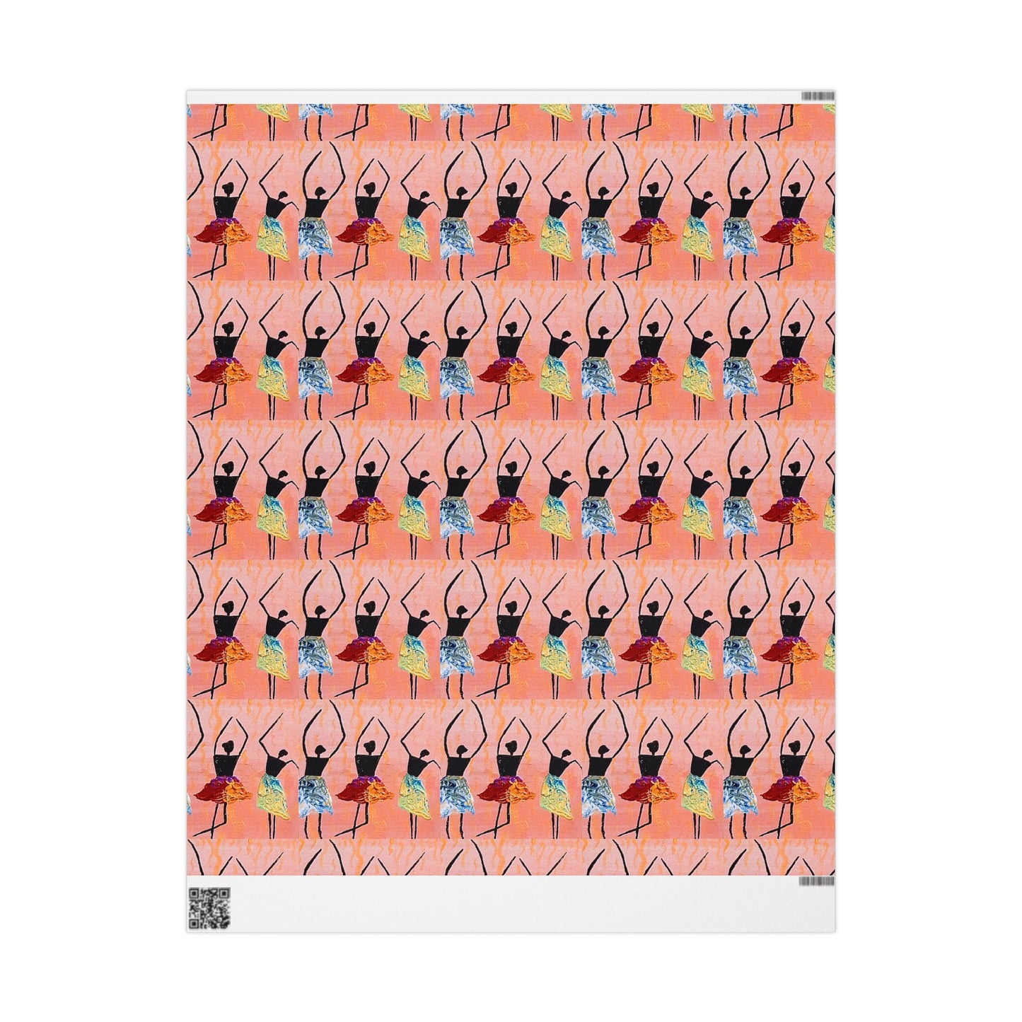 Ballerina Pattern Wrapping Paper — Pink Dance Gift Wrap (Reusable Gift Wrap)