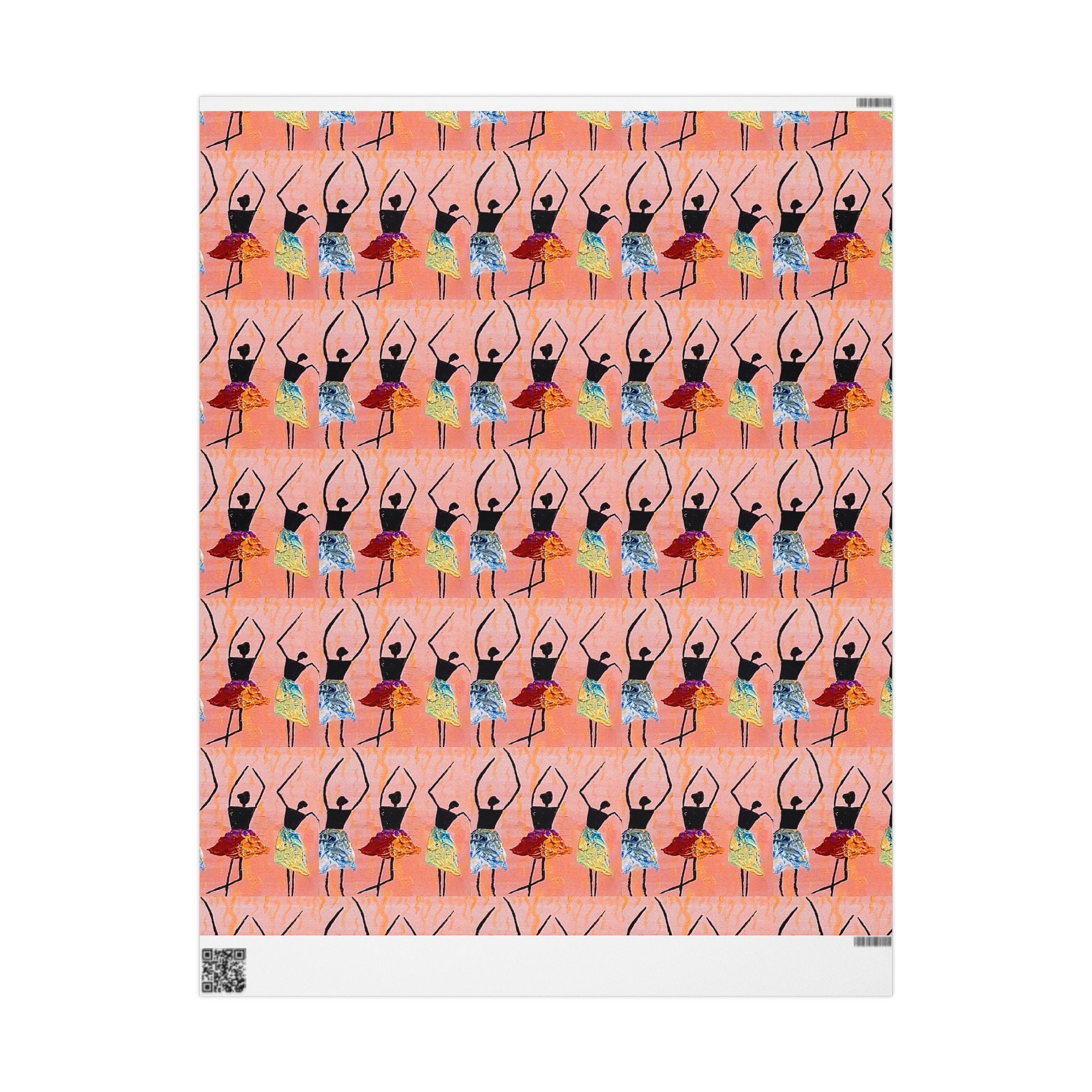Ballerina Pattern Wrapping Paper — Pink Dance Gift Wrap (Reusable Gift Wrap)