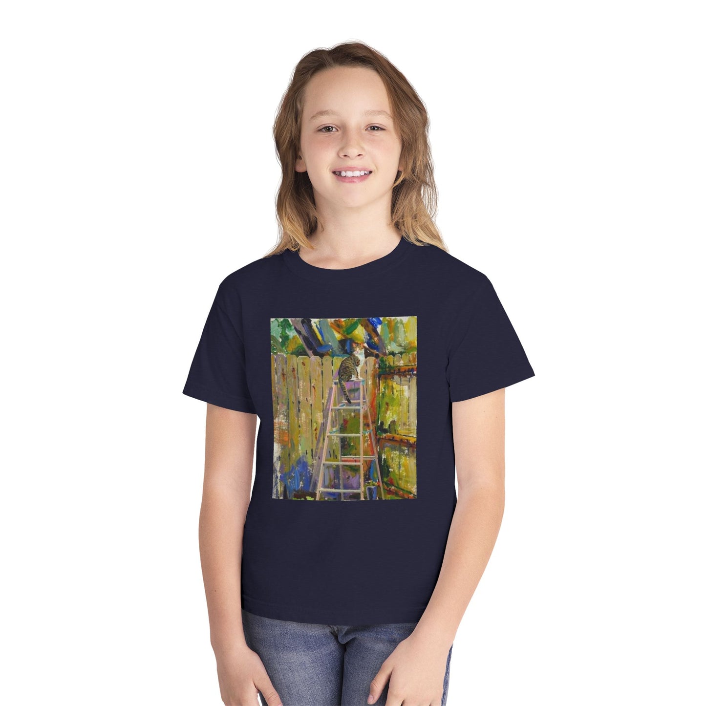 Youth Tee - Colorful Garden Ladder Art Print