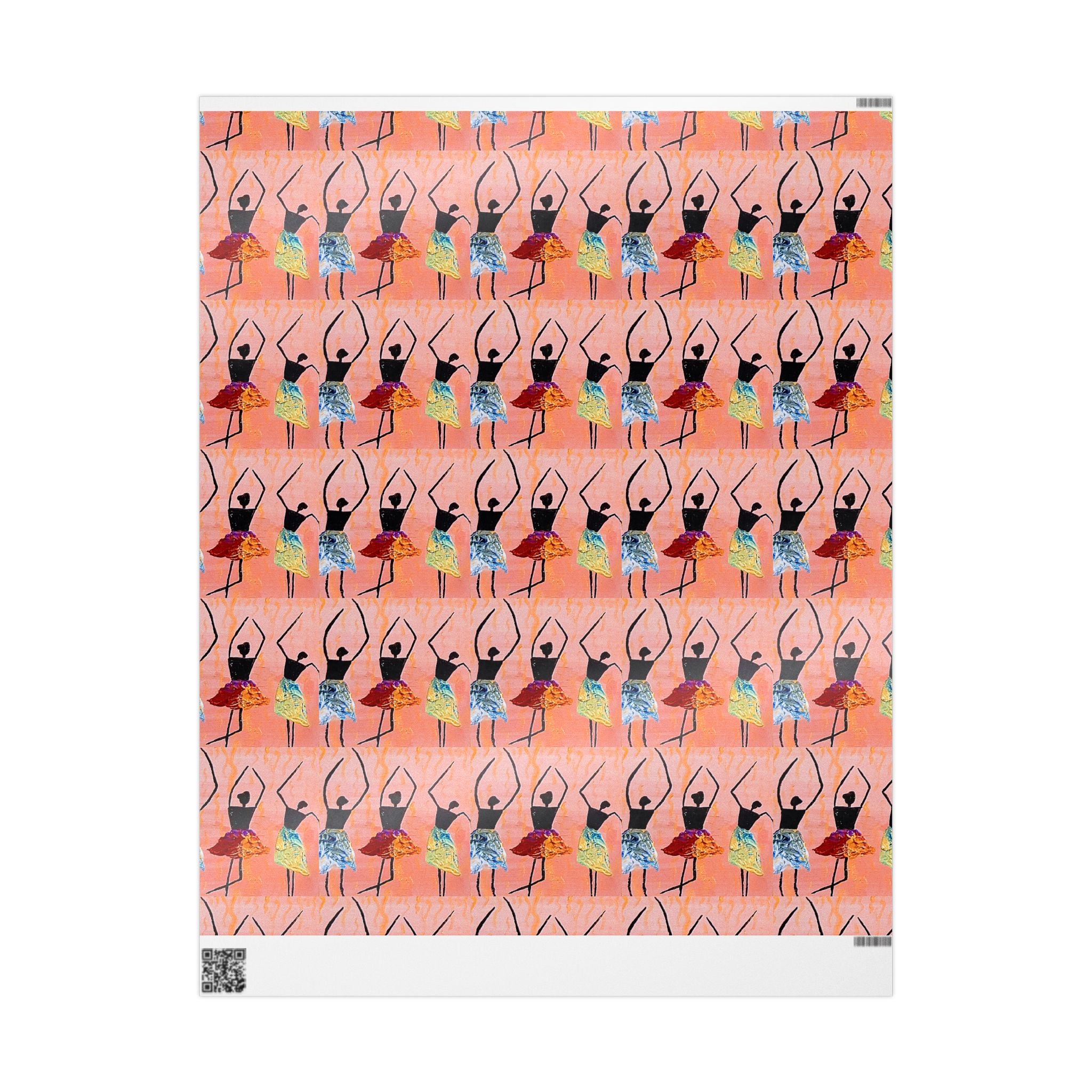 Ballerina Pattern Wrapping Paper — Pink Dance Gift Wrap (Reusable Gift Wrap)